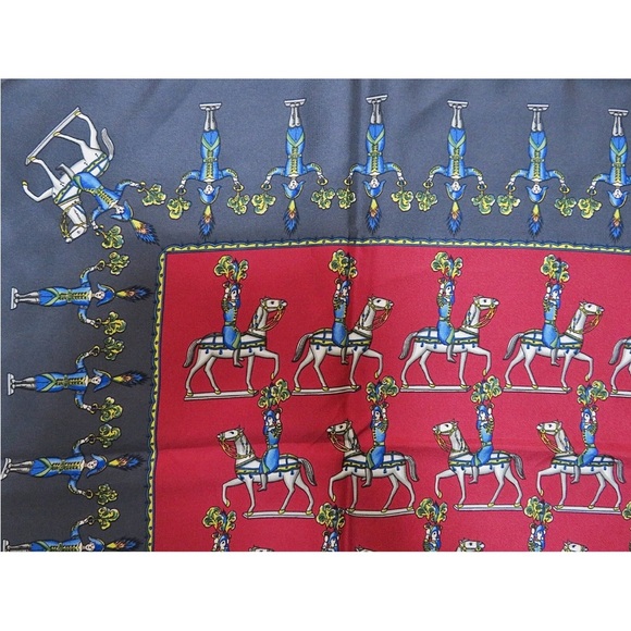 Hermes Red and Blue Artificiers Scarf - Picture 2 of 12